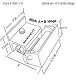Measurements for the aluminum Complete Weld on at 4" High with no holes.