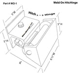 Measurements for the complete weld on HitcHinge with no holes