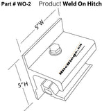 Measurements of weld on Hitch  with no holes.