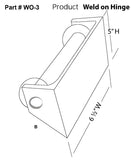 Measurements for the Weld on Hinge half.